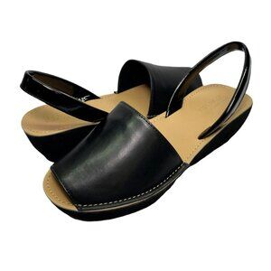 S2C3 Reaction Kenneth Cole Fine Glass Black Platform Sandal Women's 8M